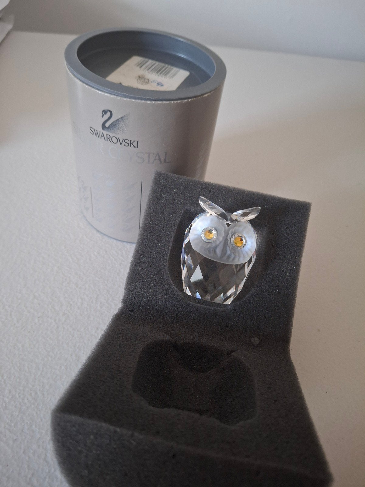 54 swarovski. Uil in doosje, Verzamelen, Ophalen of Verzenden, Zo goed als nieuw, Figuurtje
