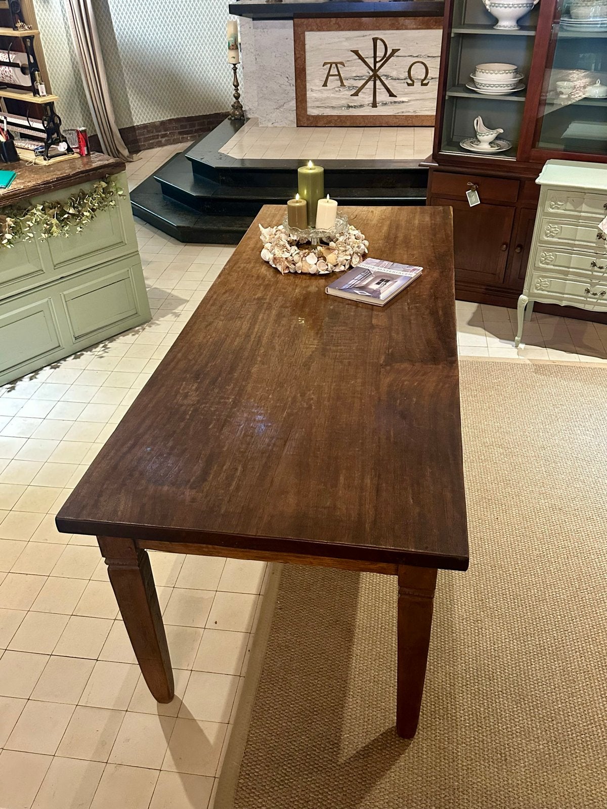 Massieve houten lange (220cm ) landelijke engelse stijl, Ophalen