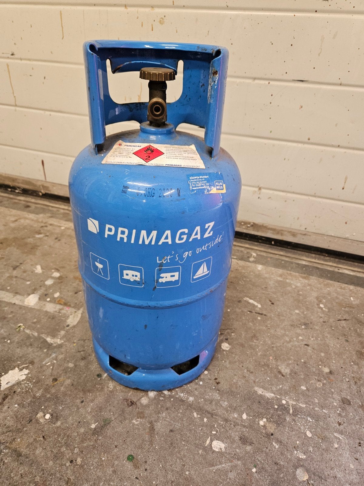 Primagaz gasfles (leeg), Ophalen, Gebruikt