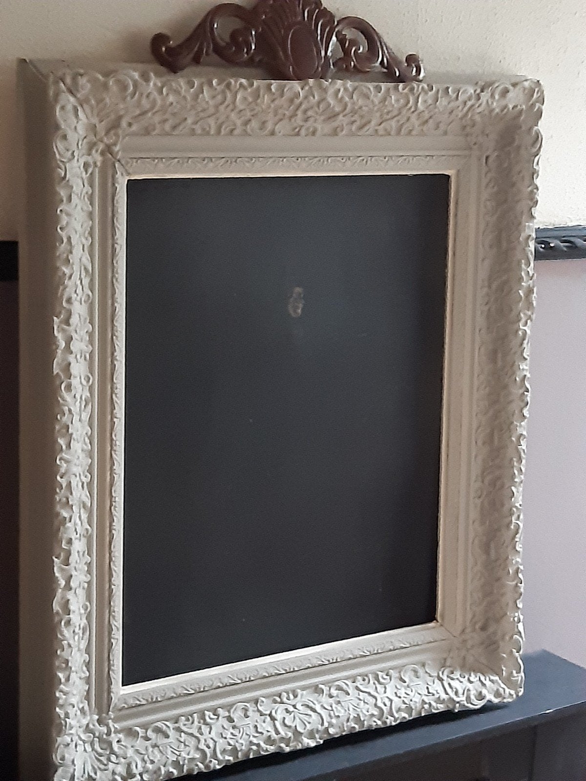 XL "schoolbord" in stoer brocante romantische barok lijst,, Ophalen