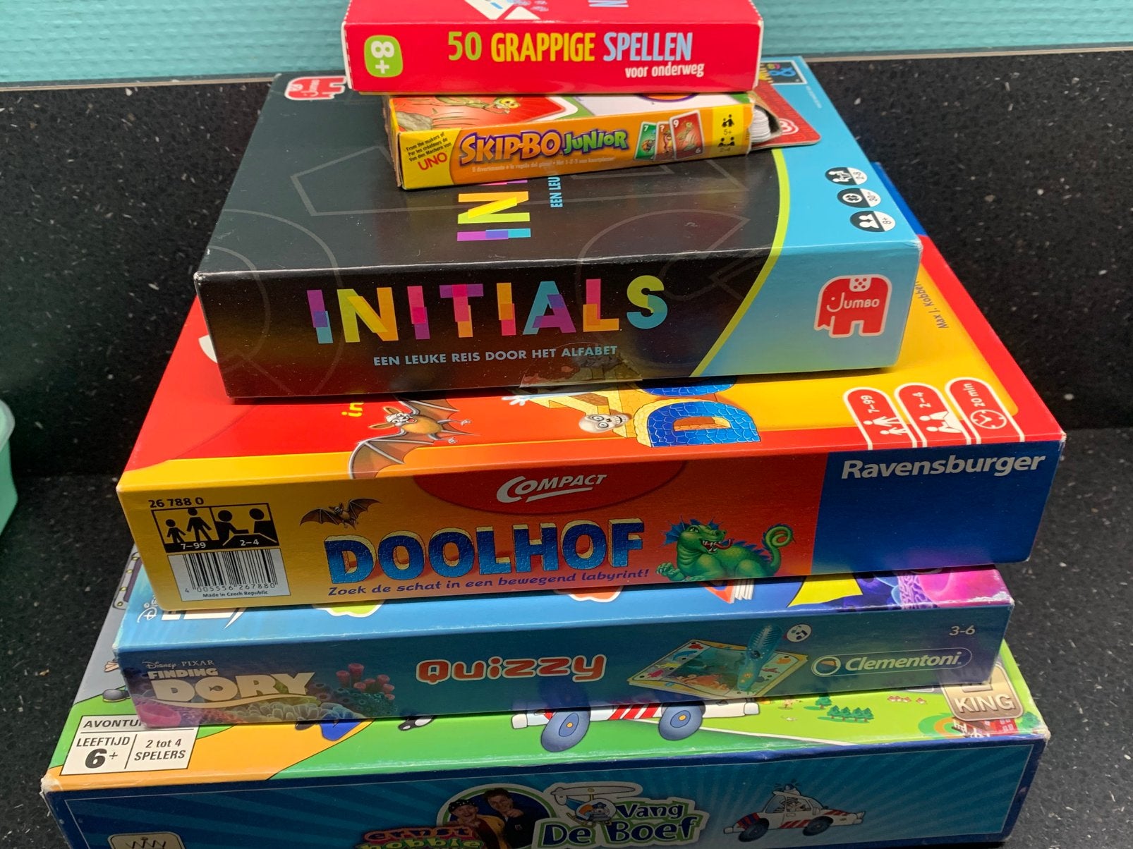 Spellen Skibo, Doolhof, Initials enz, Ophalen of Verzenden, Zo goed als nieuw