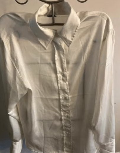 Gina Tricot Witte parelmoer Blouse Maat S, Gina Tricot, Wit, Ophalen of Verzenden, Zo goed als nieuw