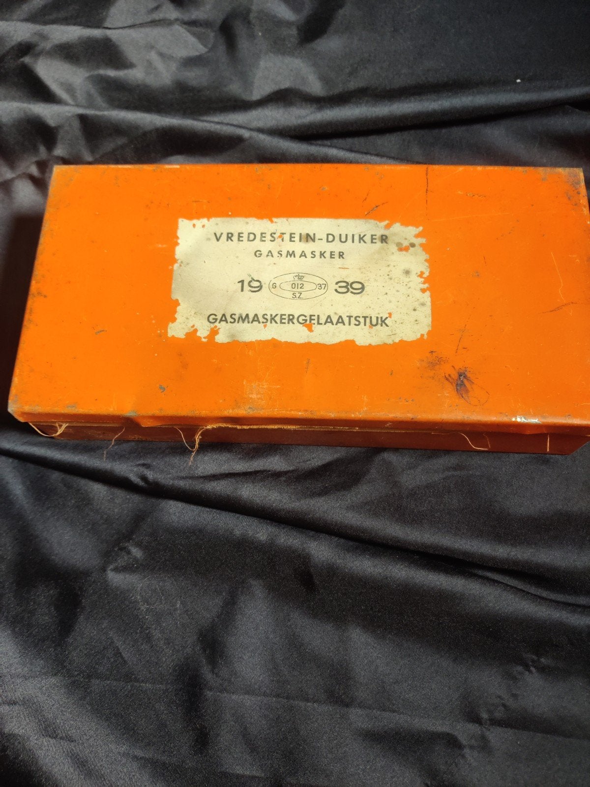 Vintage Vredestein-Duiker Gasmasker 1939 met originele doos, Ophalen of Verzenden, Overige soorten, Nederland, Overige typen