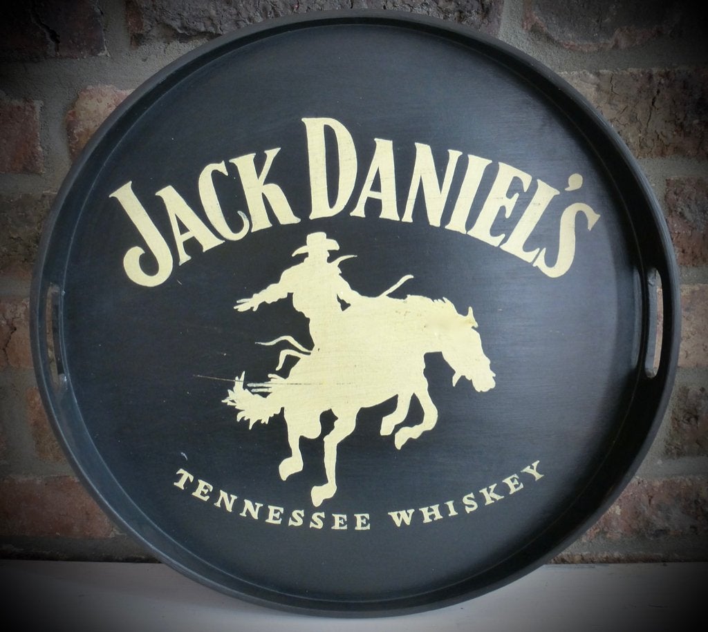 Houten dienblad / bord / Jack Daniel's Tennessee whiskey, Rond, Handgemaakt, Ophalen of Verzenden, Zo goed als nieuw
