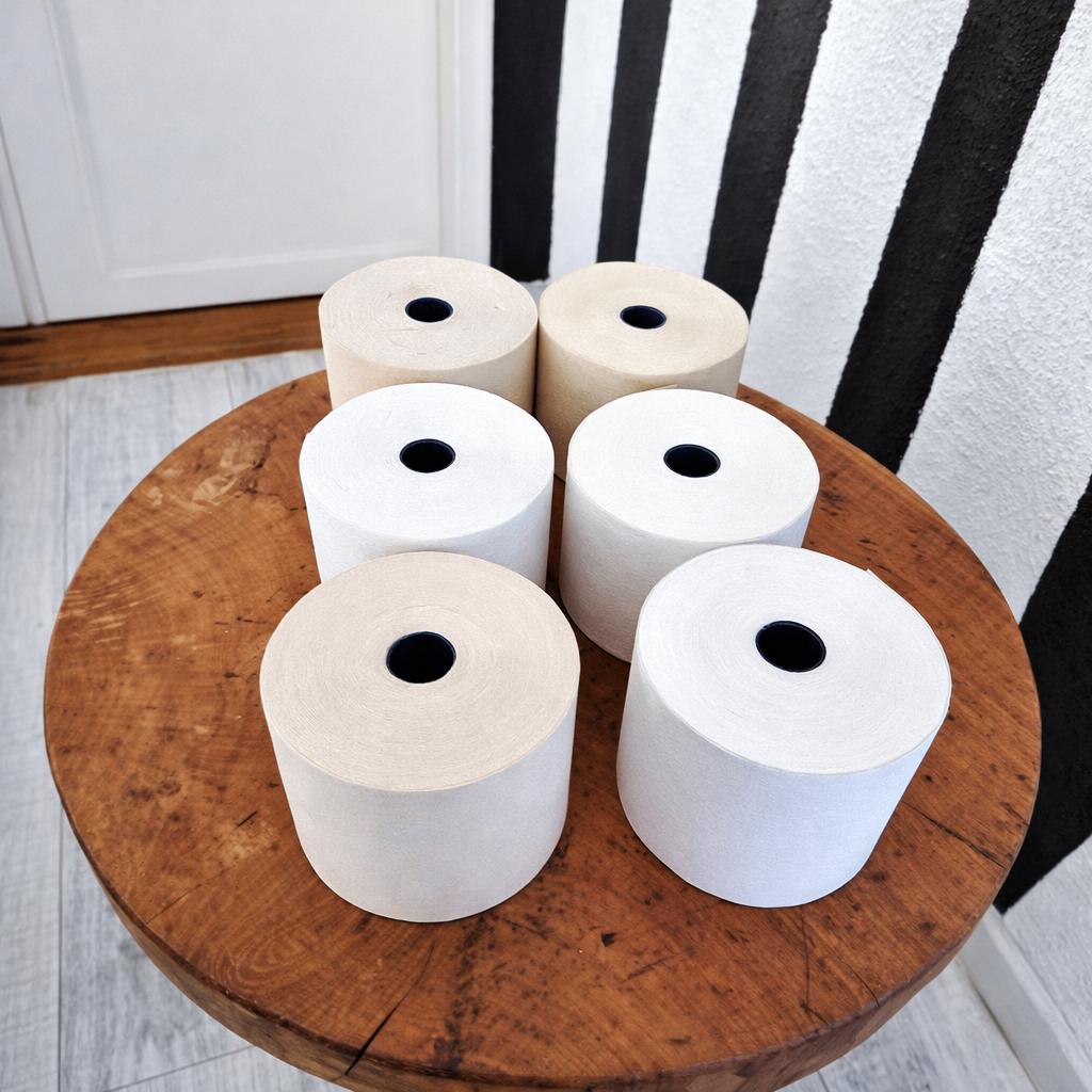 set 6 creme telrollen/kassarollen-diameter 70 mm-creme/wit, Ophalen of Verzenden, Nieuw