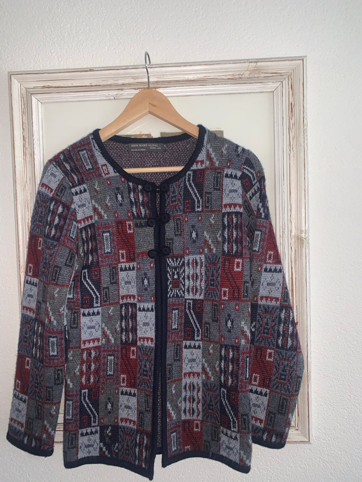 Unieke 100% Baby Alpaca Cardigan - Anselmo's  maat L, Ophalen of Verzenden, Zo goed als nieuw, Maat 42/44 (L), Meerkleurig
