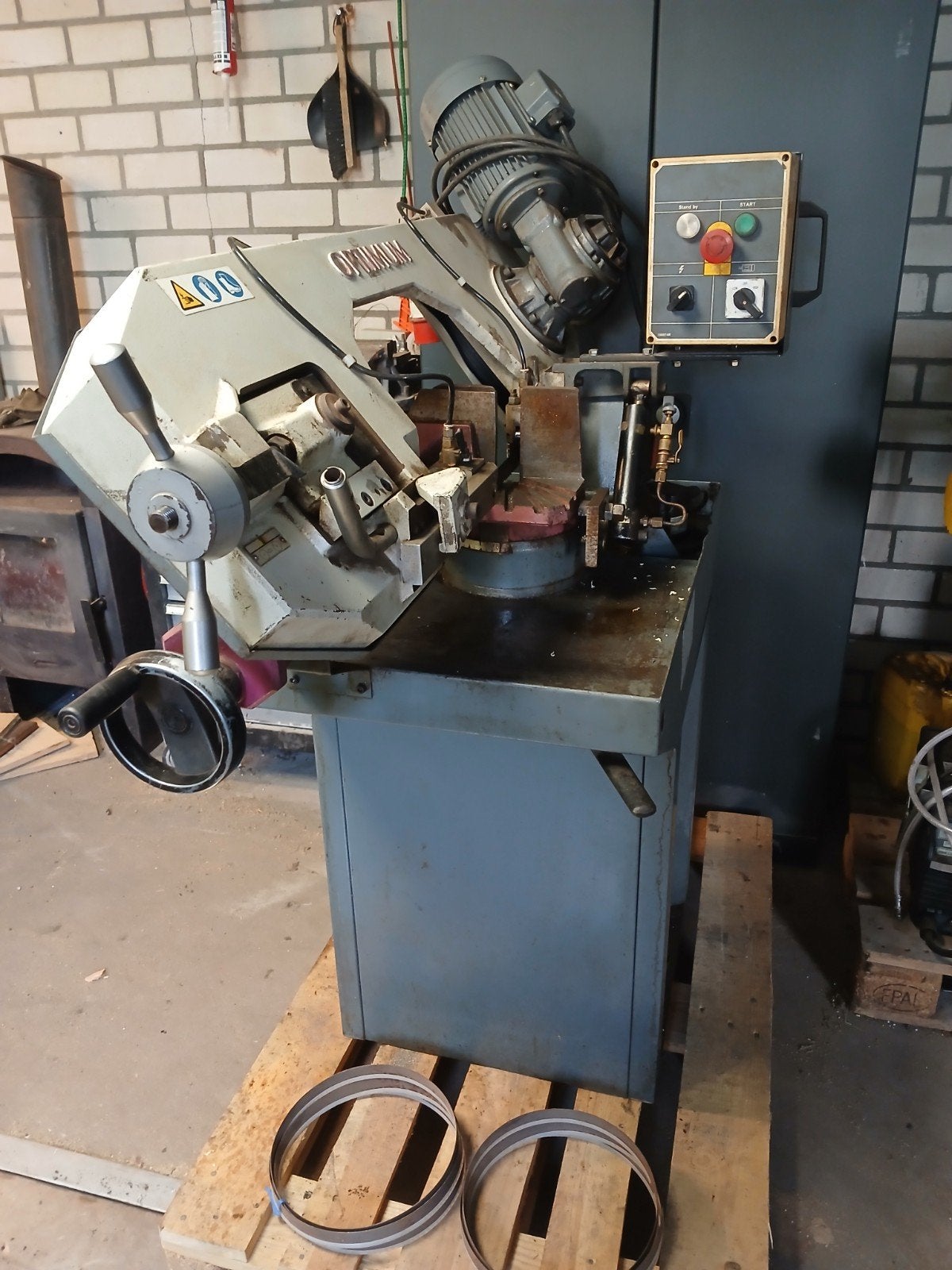Optimum S 275 G lintzaagmachine - Metaalzaag bandzaagmachine, Doe-het-zelf en Verbouw, Gereedschap | Zaagmachines, Ophalen, Gebruikt