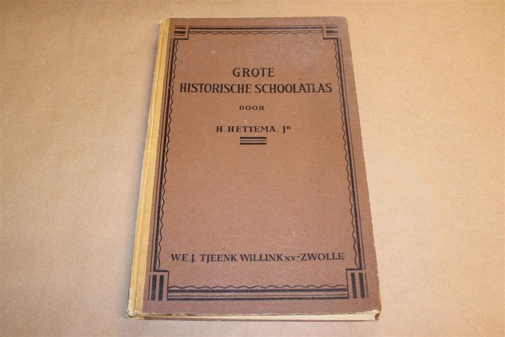 Grote Historische Schoolatlas [1947] — Hettema — 38 Krtn, Boeken, Atlassen en Landkaarten, Gelezen, Ophalen of Verzenden, Landkaart