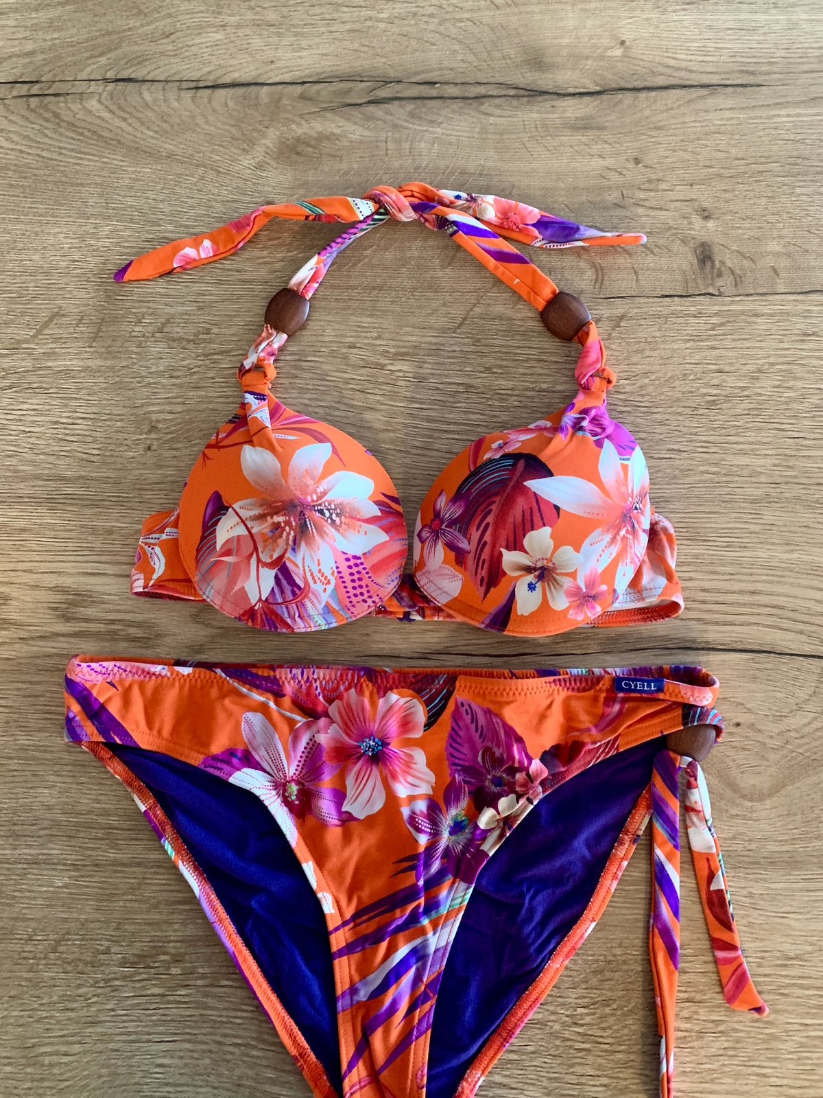 Cyell 38B bikini oranje paars print, Verzenden, Oranje, Zo goed als nieuw, Bikini