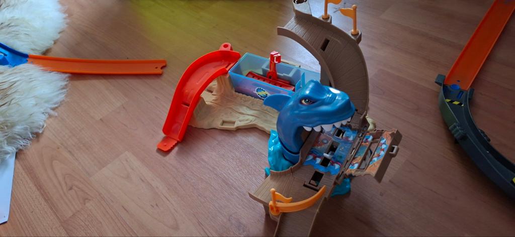 Grote Hot Wheels Racebaan Set met Looping en Haai, Ophalen of Verzenden, Hot Wheels, Handmatig, Met looping