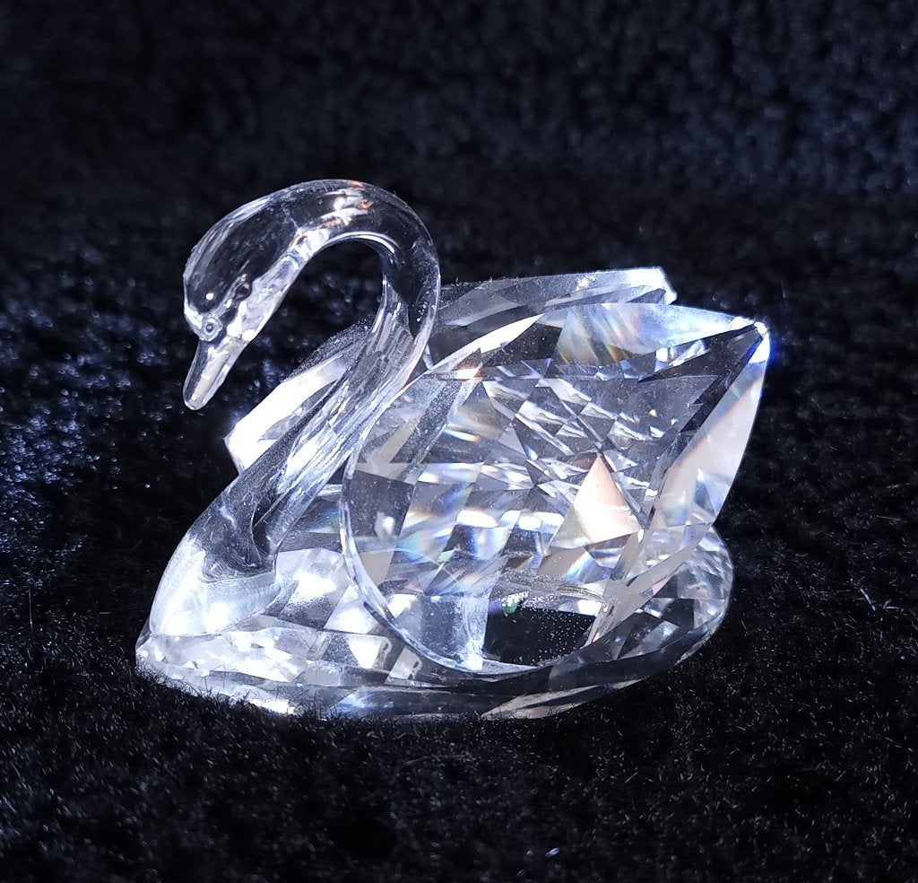 Swarovski Zwaan 7 cm met bloklogo SC, Ophalen of Verzenden, Zo goed als nieuw, Figuurtje