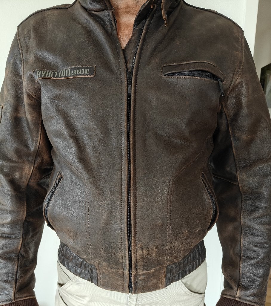 Bruin leren motorjack mt 54 DIFI, Motoren, Kleding | Motorkleding, Heren, Difi, Jas | leer, Ophalen of Verzenden