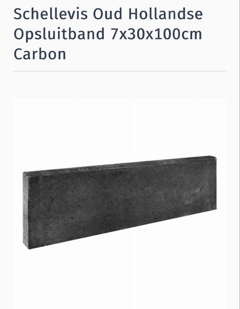 17 nieuwe Schellevis Oud Hollandse Opsluitband 7x30x100 Carb, Tuin en Terras, Tegels en Klinkers, Nieuw, Overige typen, Beton