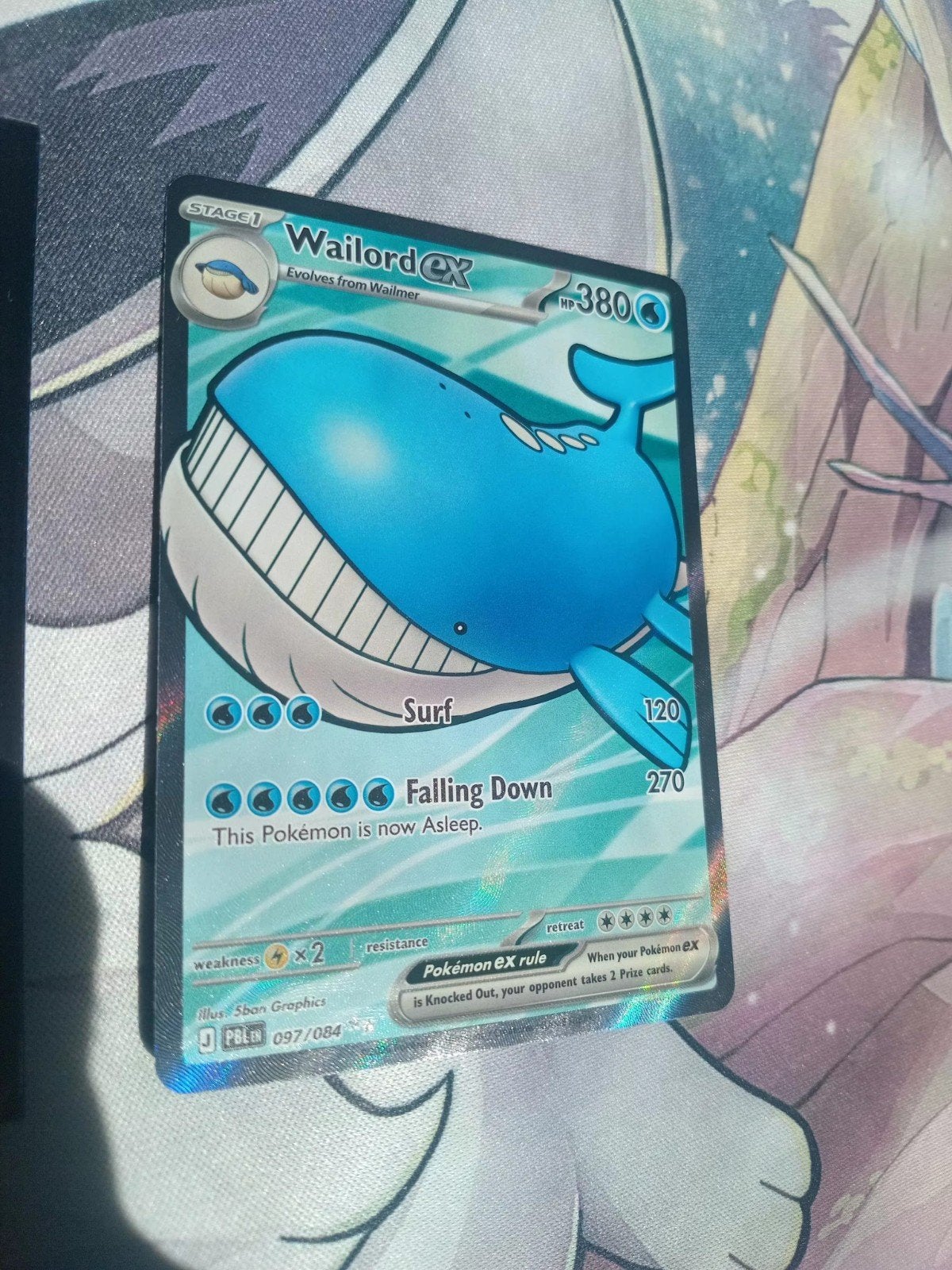 Wailord EX Full Art 097/084 PBL, Ophalen of Verzenden, Zo goed als nieuw, Losse kaart, Foil