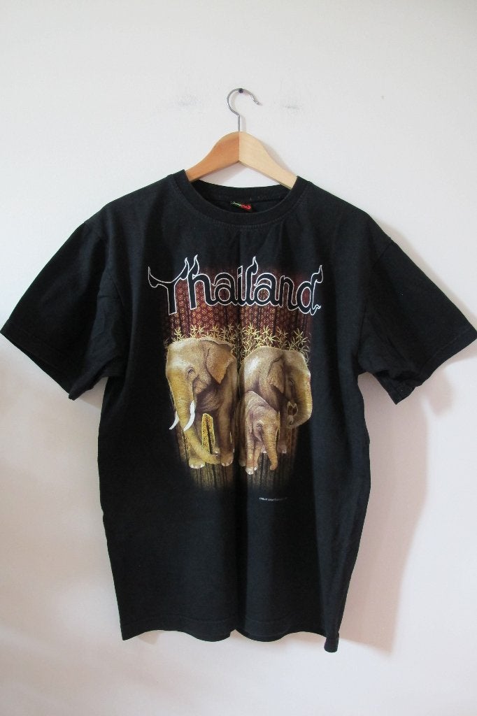 shirt olifanten Thailand, maat L, Ophalen of Verzenden, Zo goed als nieuw, Maat 52/54 (L), Zwart