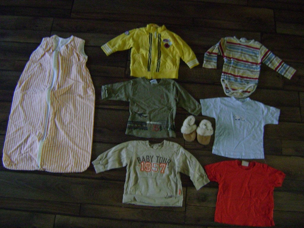Pakket kleding en slaapzak jongen maat 80, Ophalen of Verzenden, Gebruikt, Jongetje, Shirtje of Longsleeve