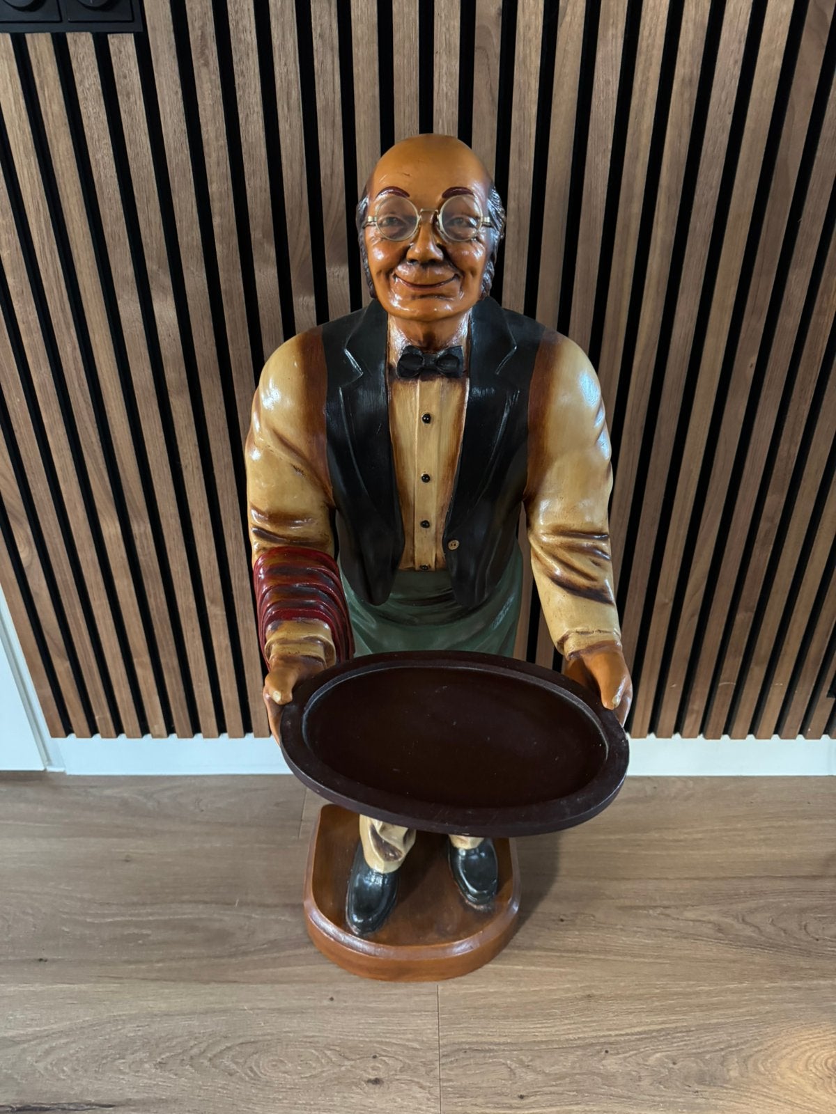 Prachtig Vintage Butler Beeld met Dienblad, Ophalen, Zo goed als nieuw, Dier