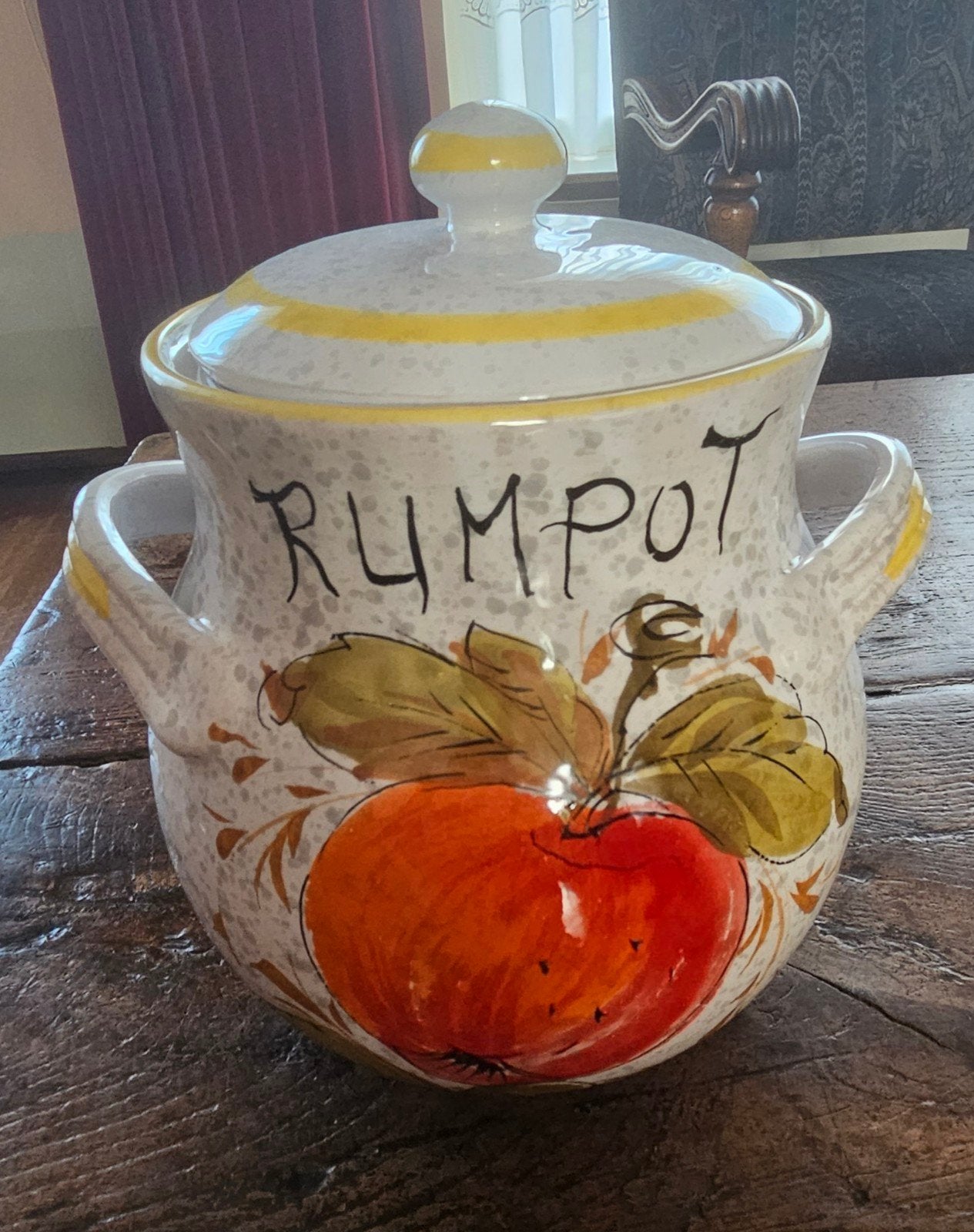Vintage Keramische Rumpot met Fruitdecoratie, Ophalen of Verzenden