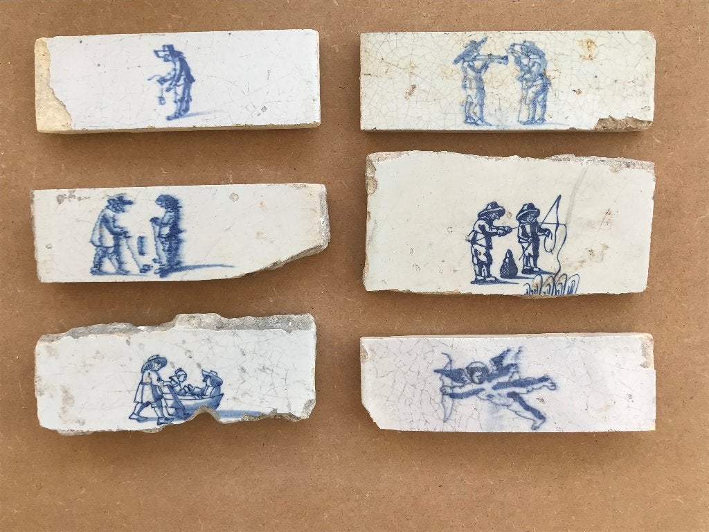 6 fragmenten kinderspelen en cupido bodemvondst, Antiek en Kunst, Verzenden