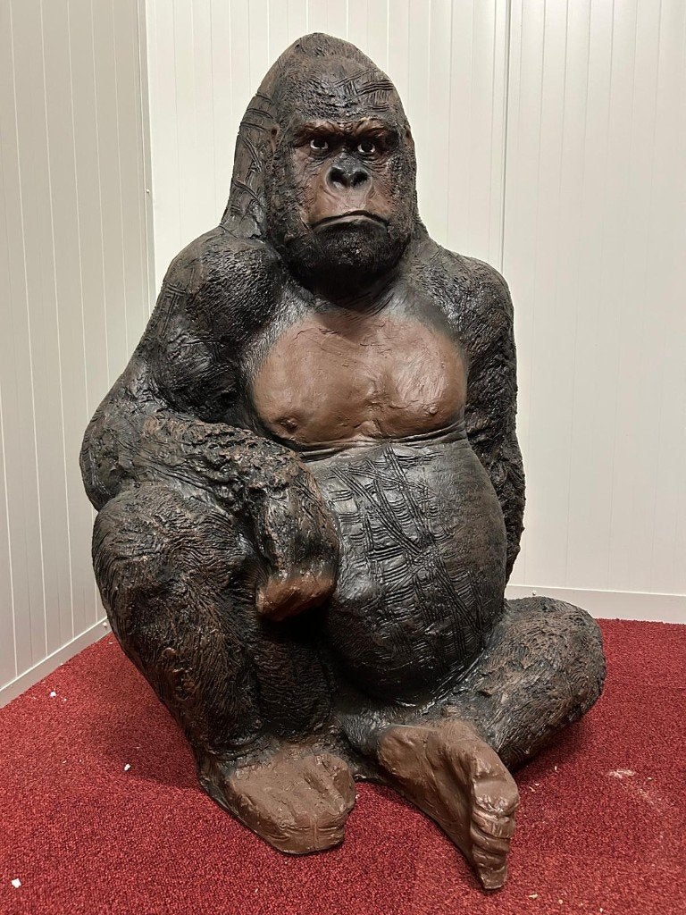 Gorilla groot zittend xxl aap deco tuindeco, Ophalen, Nieuw, Dier