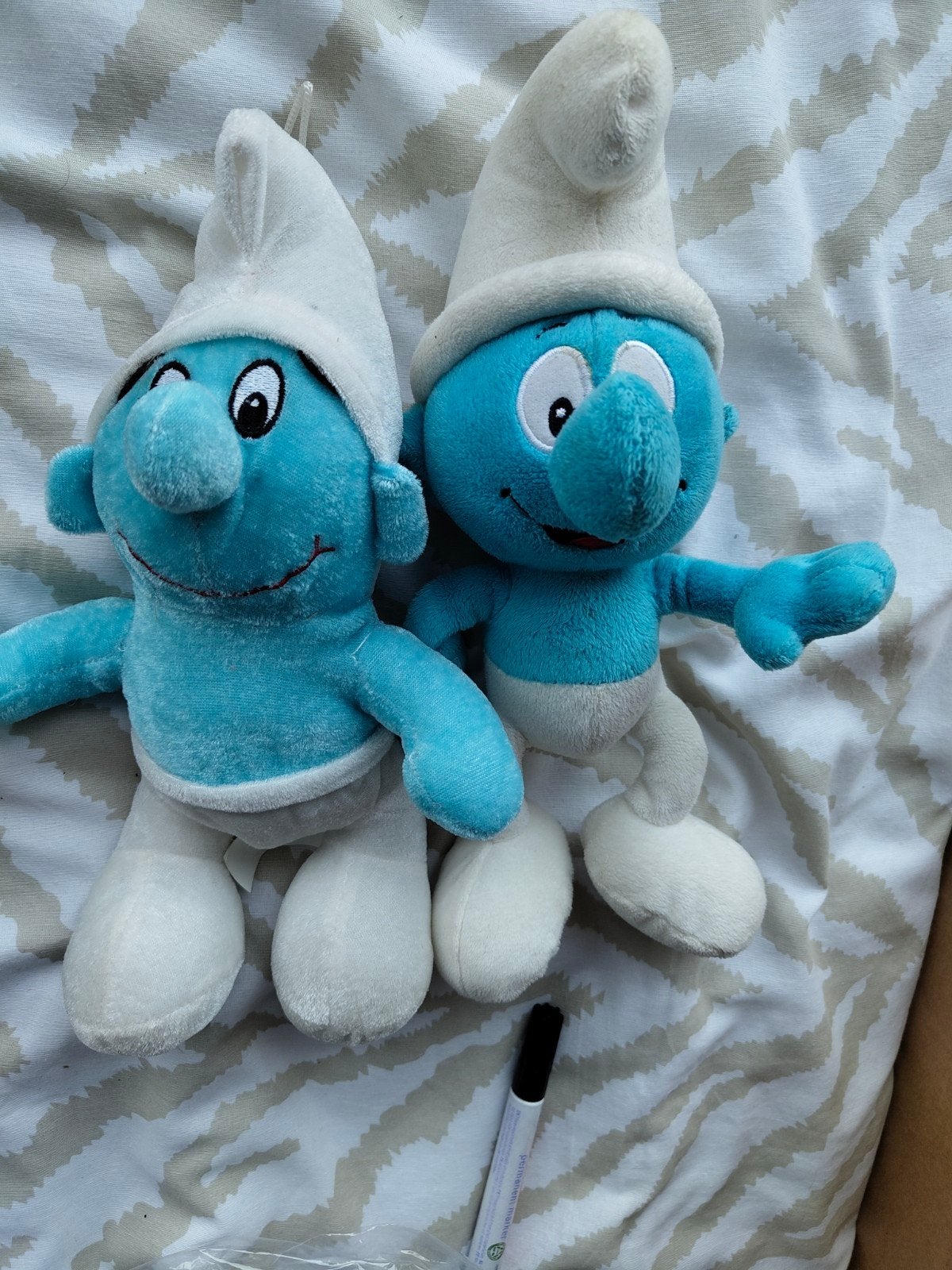 2 Smurfen knuffels - Grote Smurf en Babysmurf, Verzamelen, Ophalen of Verzenden