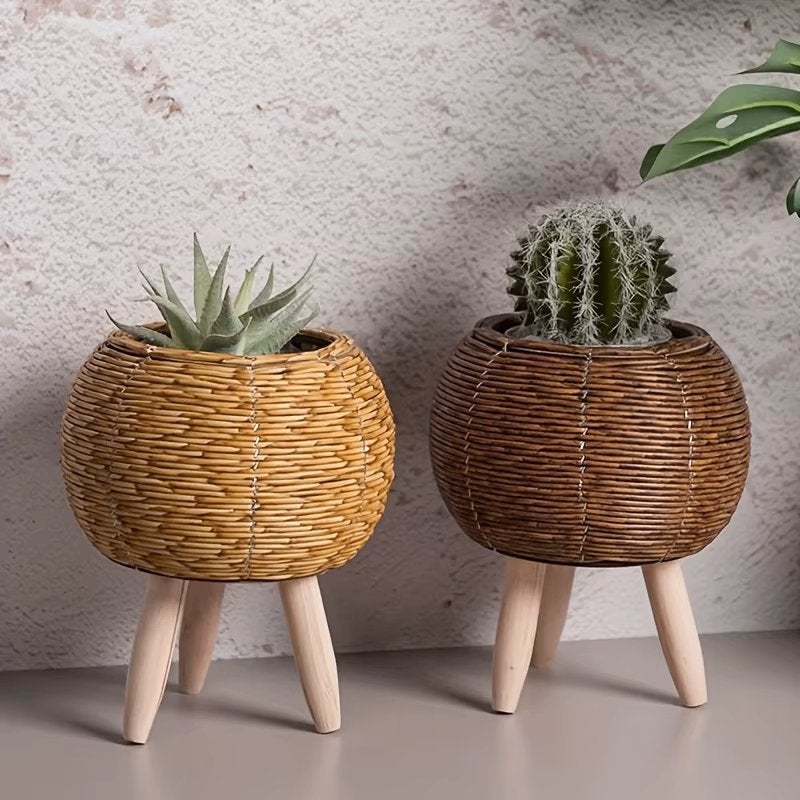 Rotan Plantenbak Op Pootjes, Minder dan 30 cm, Verzenden, Nieuw, Binnen