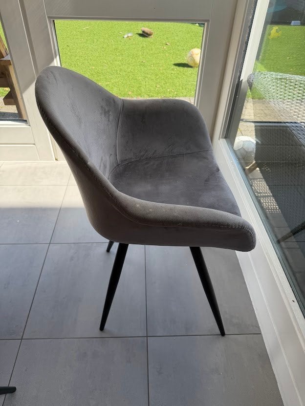 Eettafel stoelen Grijs/Roze, Ophalen, Gebruikt, Vijf, Zes of meer stoelen, Stof