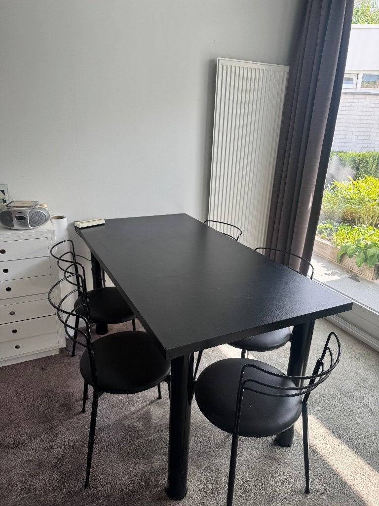 Jaren '70 keuken stoelen (en tafel), Ophalen, Gebruikt, Zwart