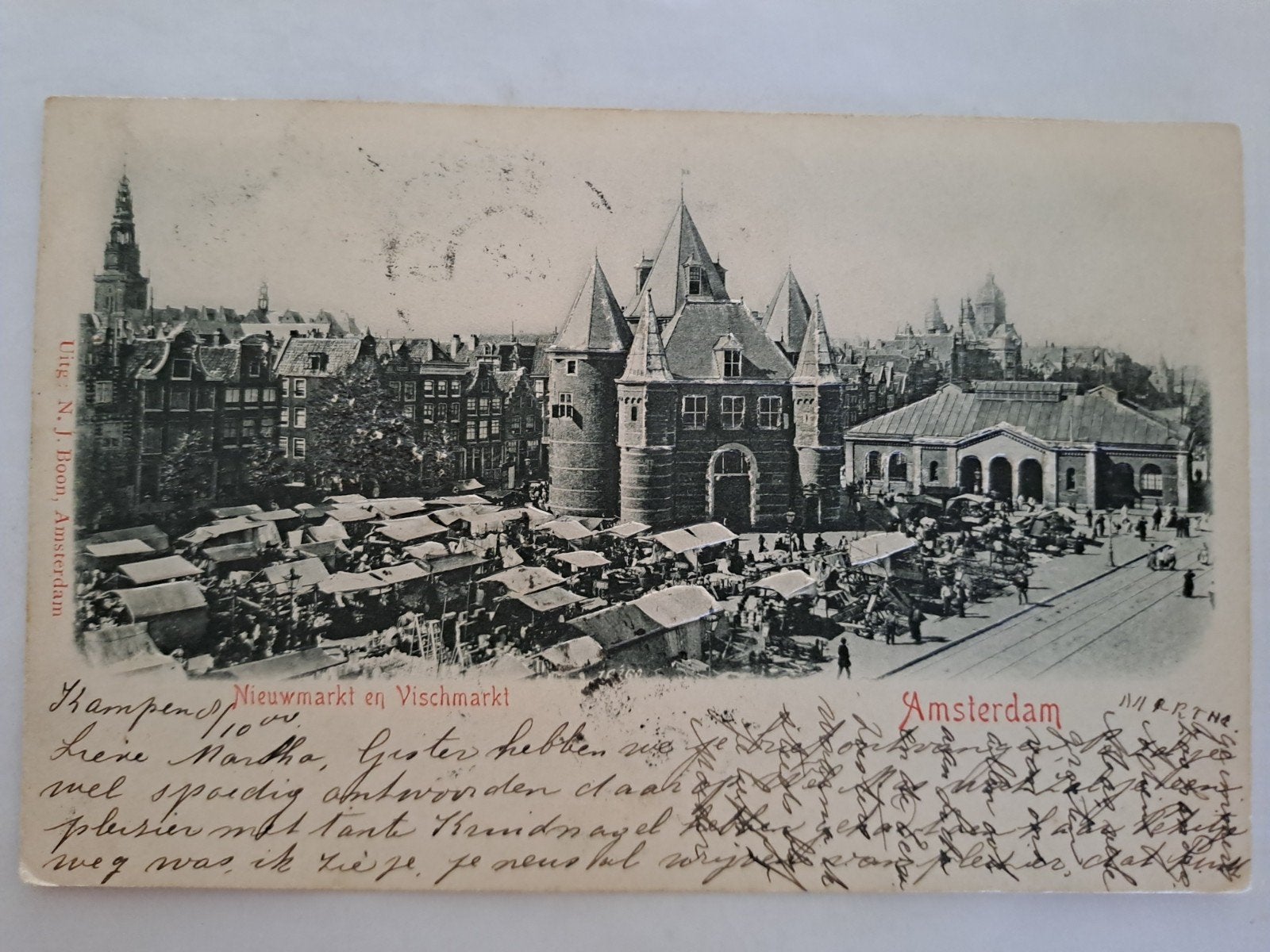 Amsterdam,  litho, Ophalen of Verzenden, Voor 1920, Noord-Holland