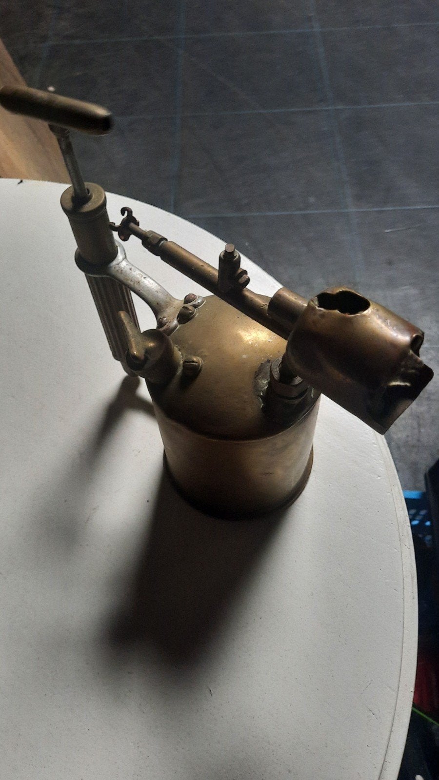 Antieke messing soldeerlamp 1.0 LTR, Antiek en Kunst, Antiek | Gereedschap en Instrumenten, Ophalen of Verzenden