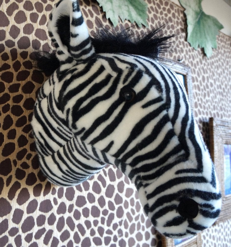 Pluche dierenkop Zebra Wanddecoratie Wild & Soft - safari, Ophalen of Verzenden, Zo goed als nieuw, Wanddecoratie