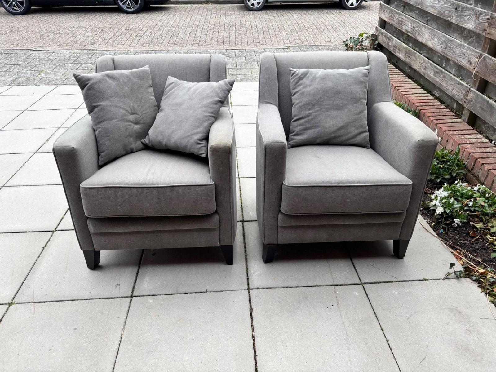 Set van 2 Passe Partout fauteuils - Grijs, Ophalen, Modern, Comfortabel, Gebruikt, Twee