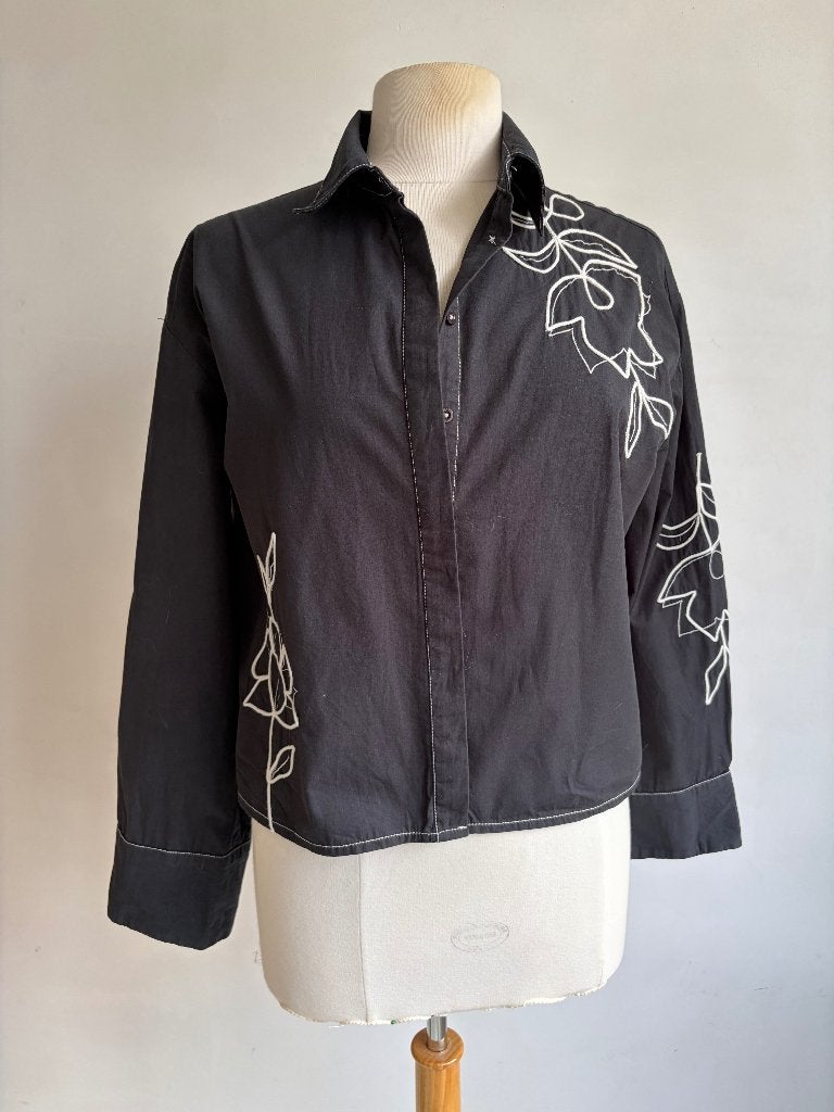 yas blouse zwart wit, Maat 38/40 (M), Verzenden, Zwart, Zo goed als nieuw