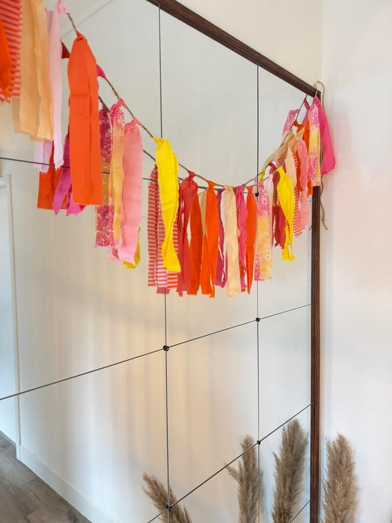Lintjes slinger, tasselslinger, stoffenslinger, tuinslinger, Ophalen of Verzenden, Nieuw, Versiering, Overige