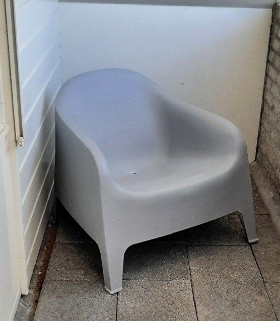 2x IKEA stoel, grijs kunststof, Ophalen, Kunststof, Gebruikt, Twee