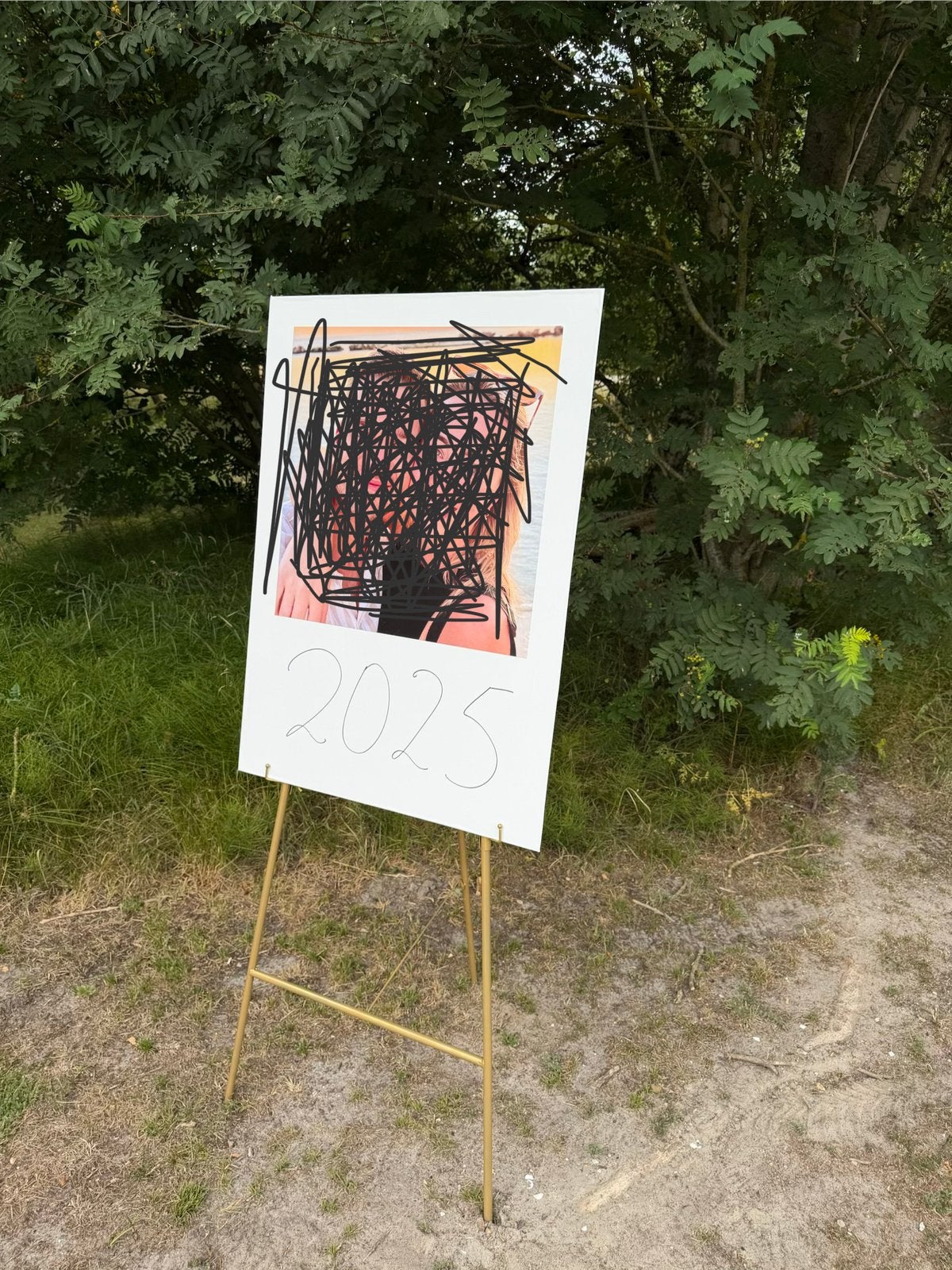 3x Gouden schildersezel voor bruiloft of evenement, Ophalen, Zo goed als nieuw, Goud, Metaal