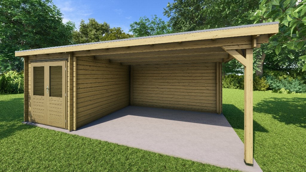 Fonteyn Basicline Roosmarijn met overkapping 600x300cm, 200 tot 400 cm, Verzenden, Blokhut, Nieuw
