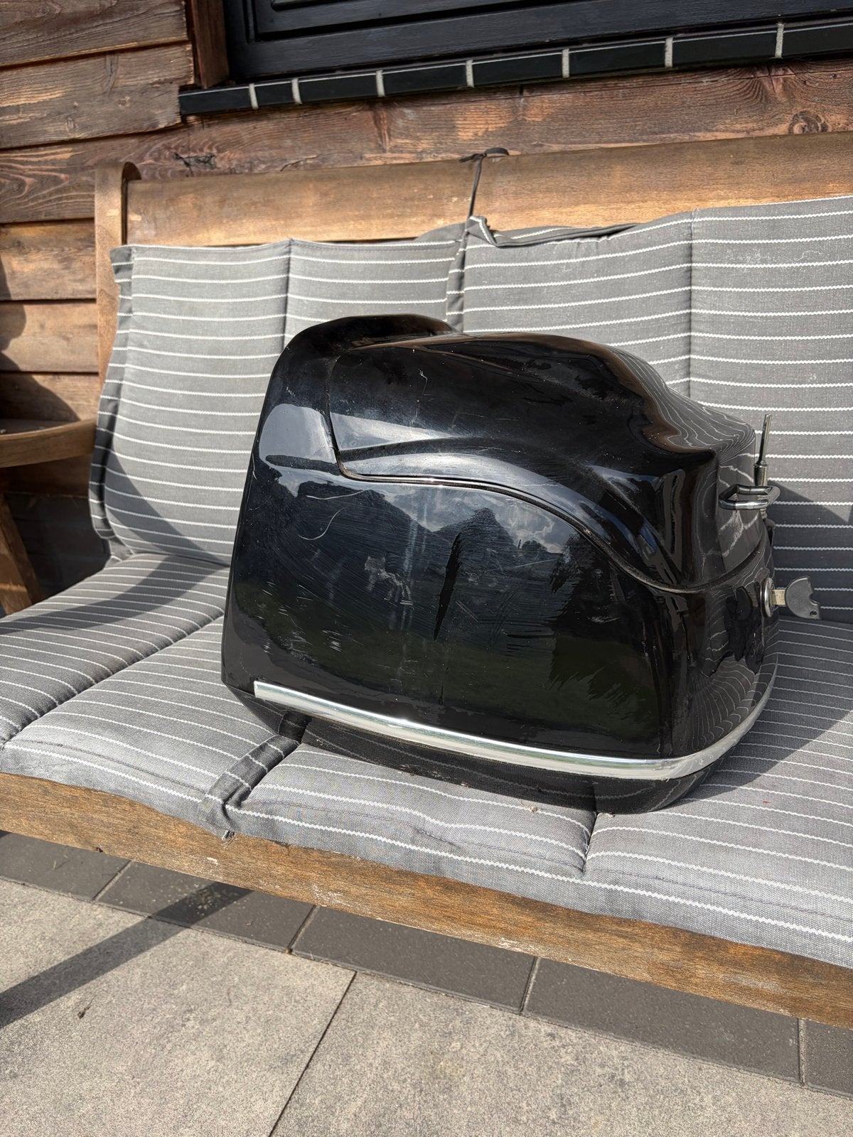 Nette retro scooterkoffer - Zwart, Fietsen en Brommers, Ophalen, Gebruikt, Overige typen, Overige merken