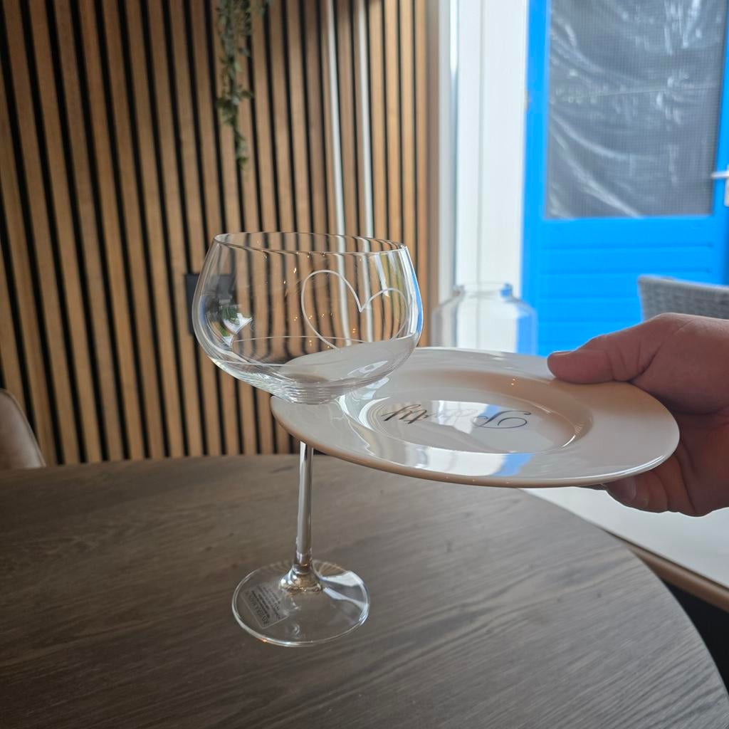 3 Riviera Maison party bordjes met wijnglashouder, Huis en Inrichting, Keuken | Servies, Keramiek, Ophalen of Verzenden, Zo goed als nieuw