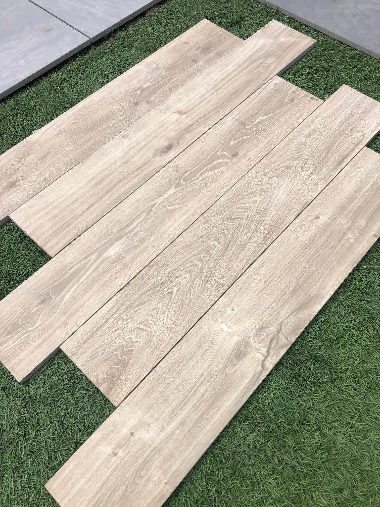 keramische houtlook tegels 120x20x2 cm partijtegels, Tuin en Terras, Tegels en Klinkers, Keramiek, Nieuw, Ophalen of Verzenden