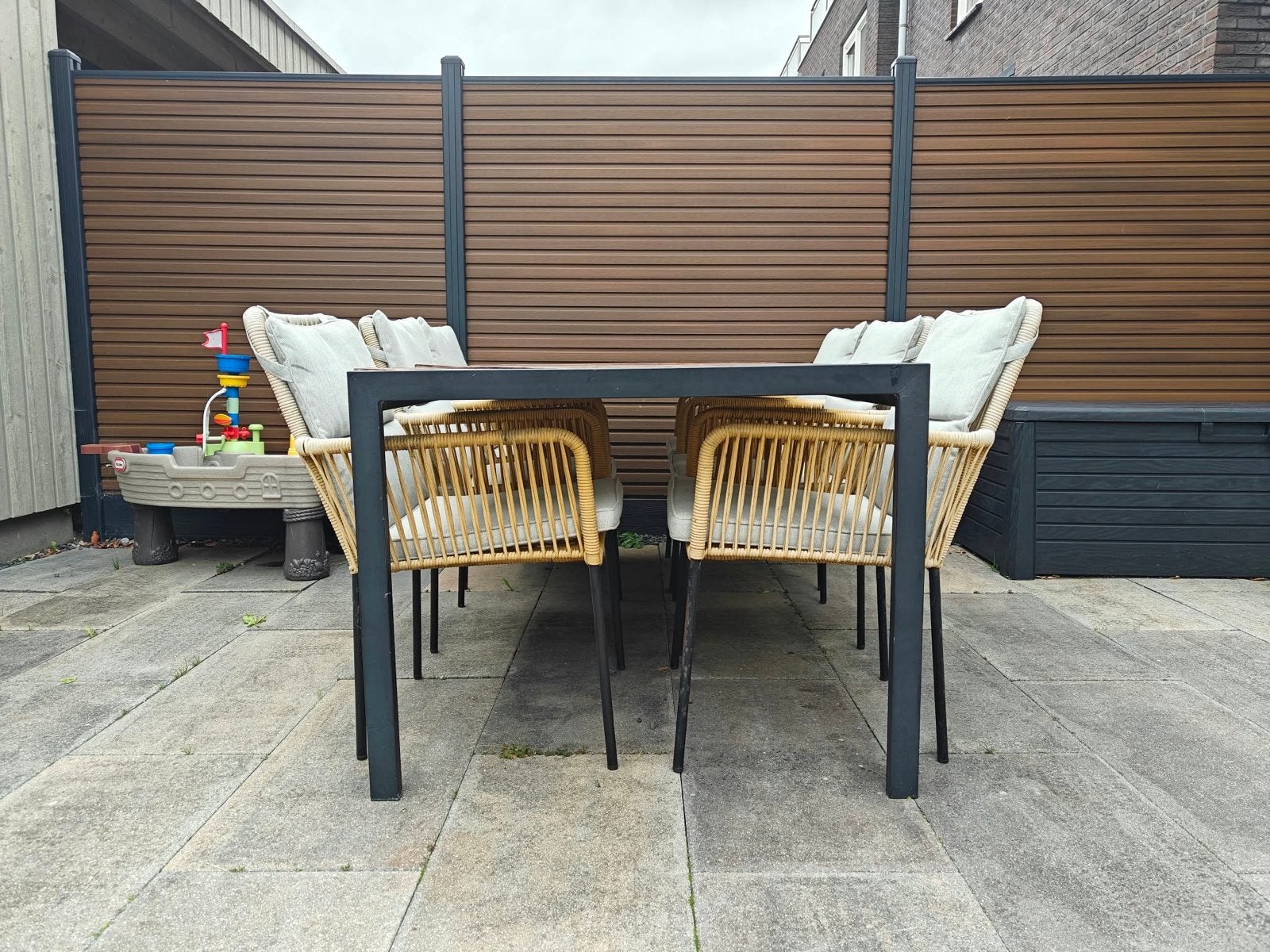 Complete Tuinset met 6 Stoelen en Tafel, Ophalen, Gebruikt, Eettafel, 8 zitplaatsen