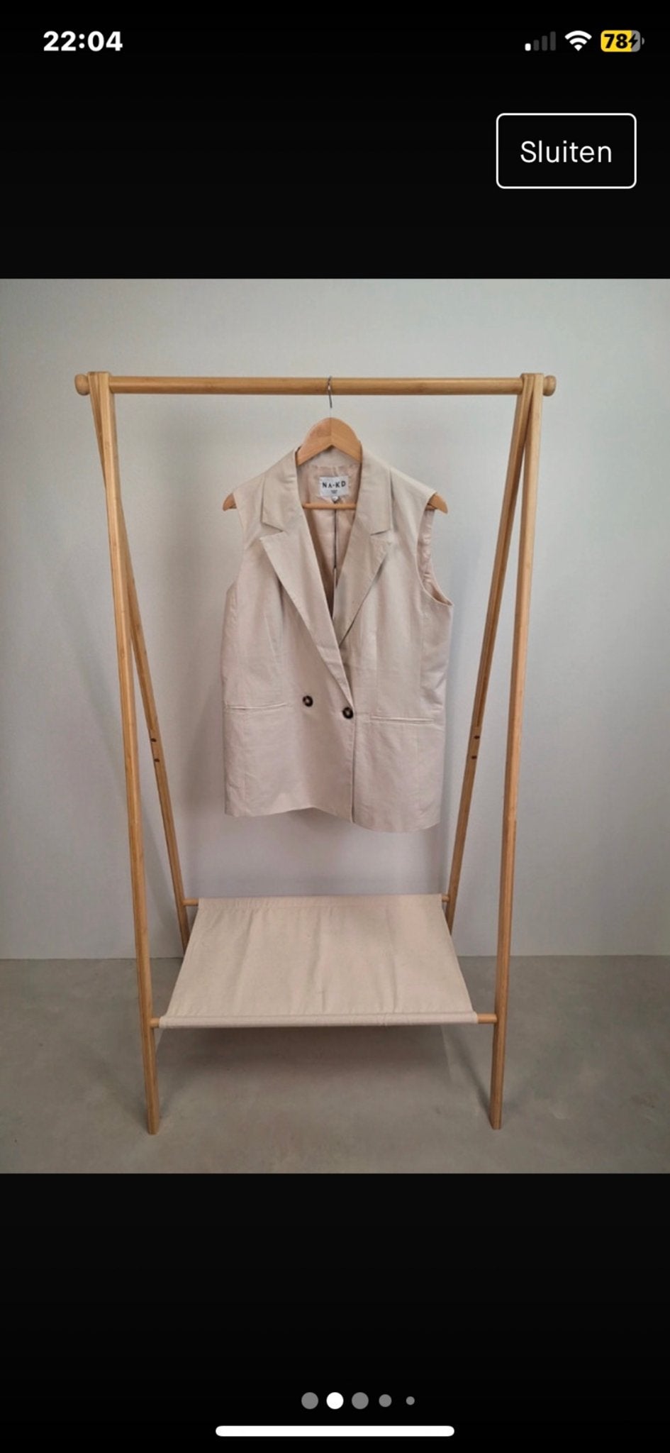 NA-KD Linnen-Blend gilet - Crème, Maat 42, Beige, Maat 42/44 (L), Nieuw, Ophalen of Verzenden