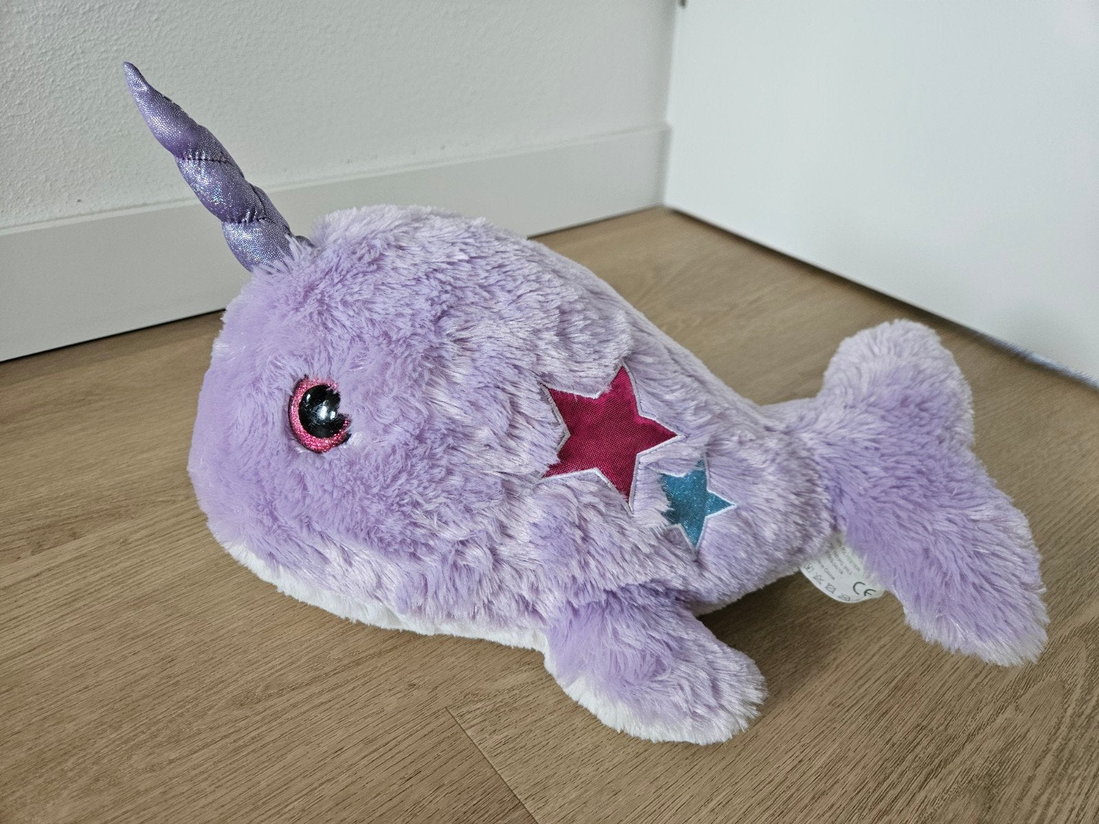 Leuke paarse walvis knuffel 40 cm, Overige merken, Overige karakters, Overige typen, Zo goed als nieuw