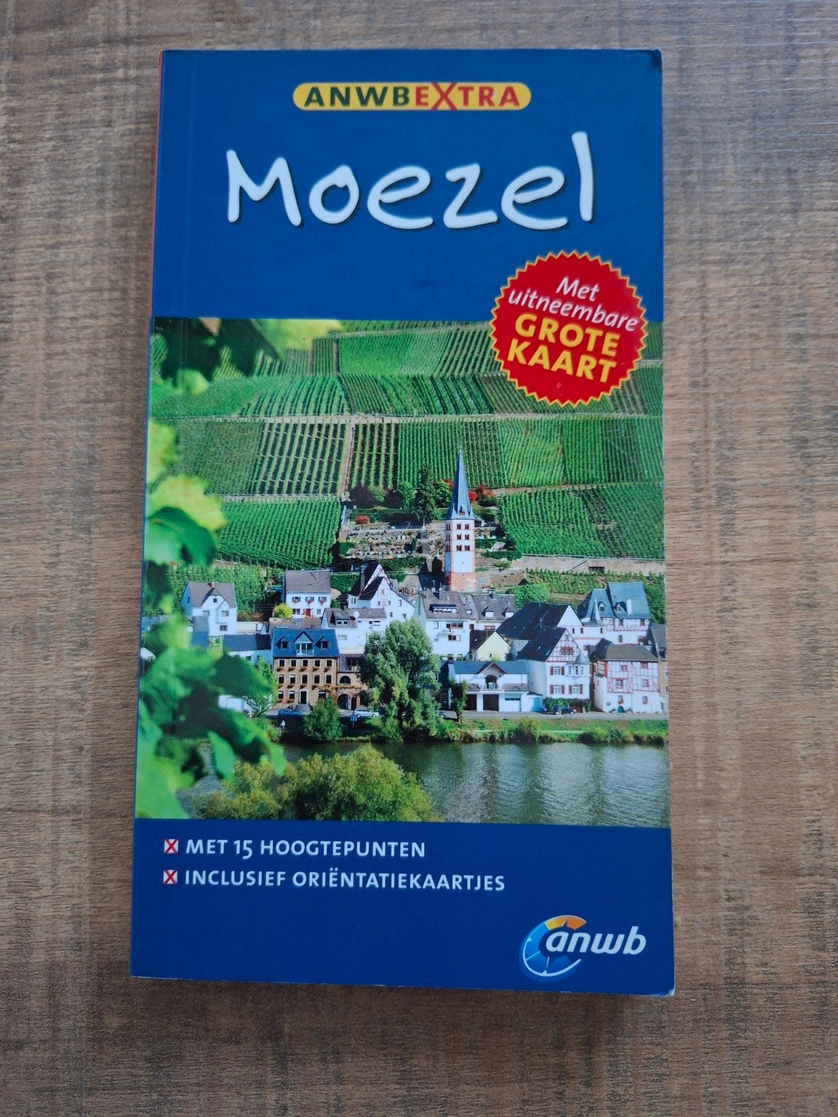 ANWB Extra Moezel Reisgids met uitneembare kaart, Europa, Ophalen of Verzenden, Zo goed als nieuw, Reisgids of -boek