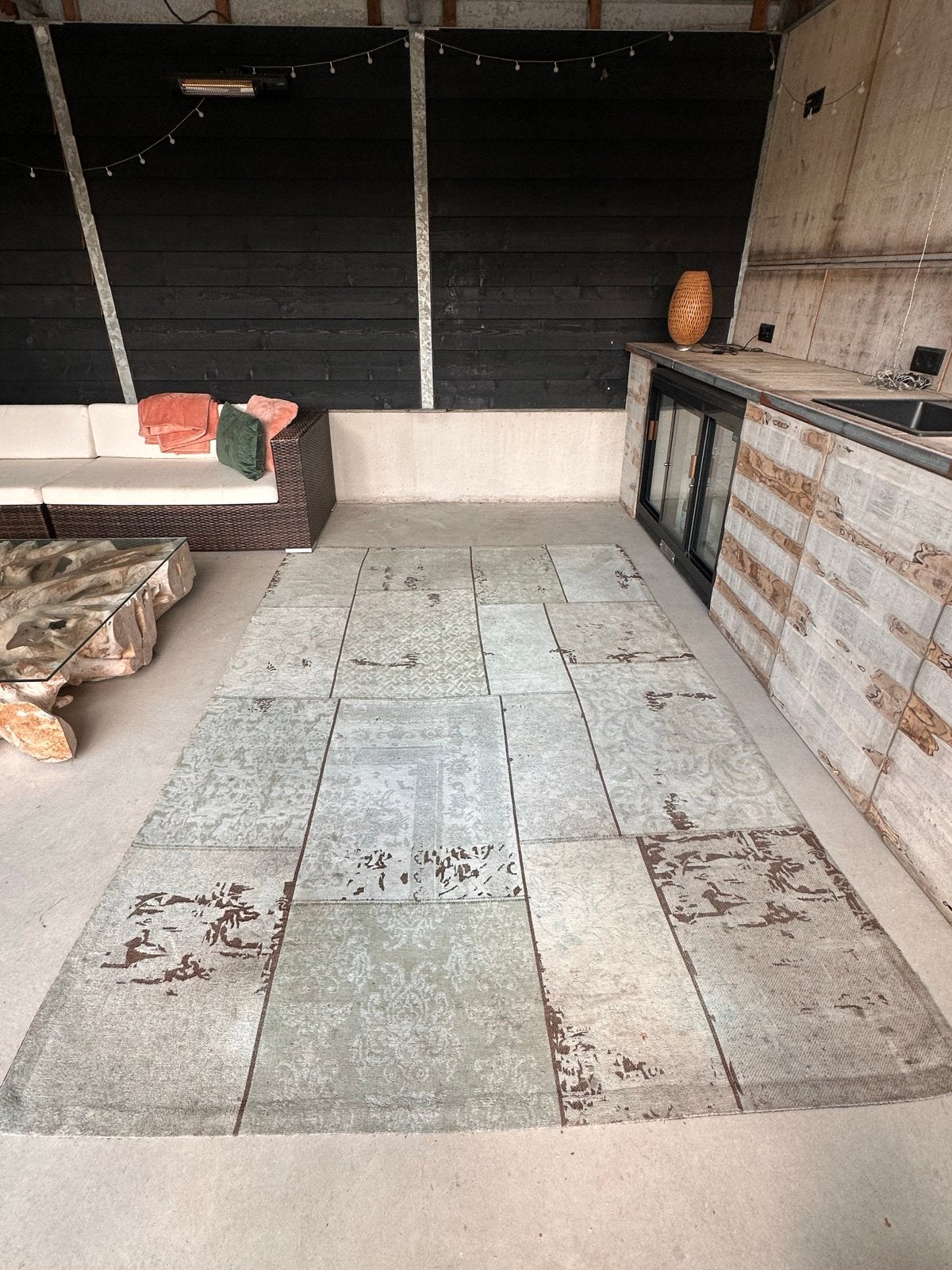 Vintage-look vloerkleed, grijs/beige,, Ophalen, Gebruikt, 200 cm of meer, Grijs