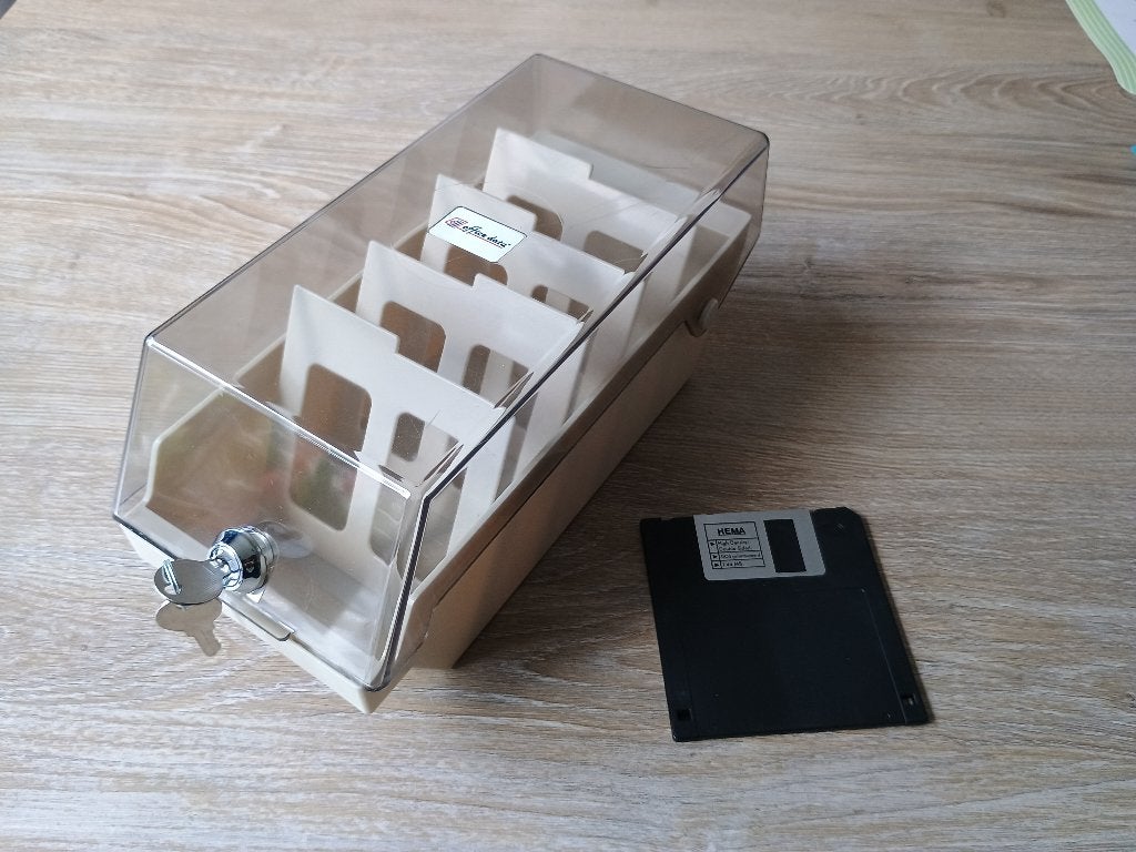 3,5" office data floppy diskette bak case opslag box vintage, Ophalen of Verzenden