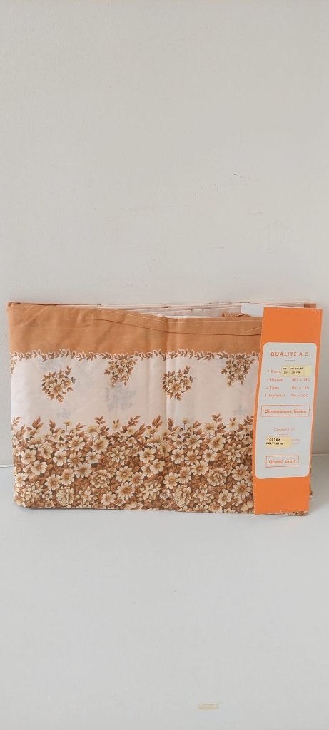 Retro Bloemen Beddengoed Set – Laken & Slopen – Ongebruikt, Huis en Inrichting, Slaapkamer | Beddengoed, Eu, Eu, Beige, Dekbedovertrek
