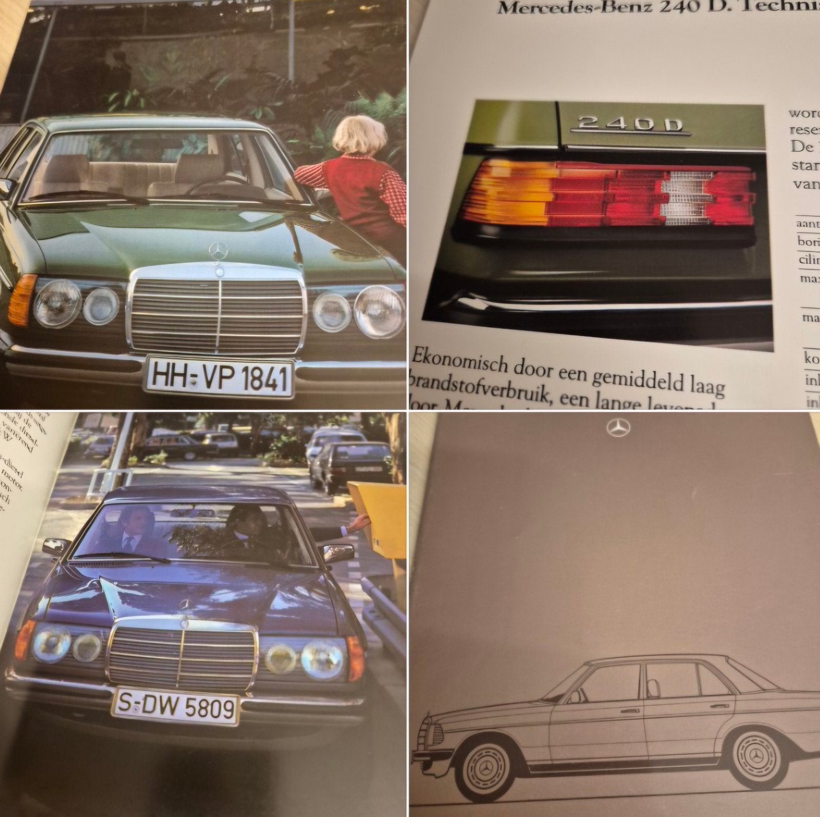 1981 Nederlands Mercedes w123 200 300 serie folder 300D 240D, Ophalen of Verzenden, Zo goed als nieuw, Mercedes