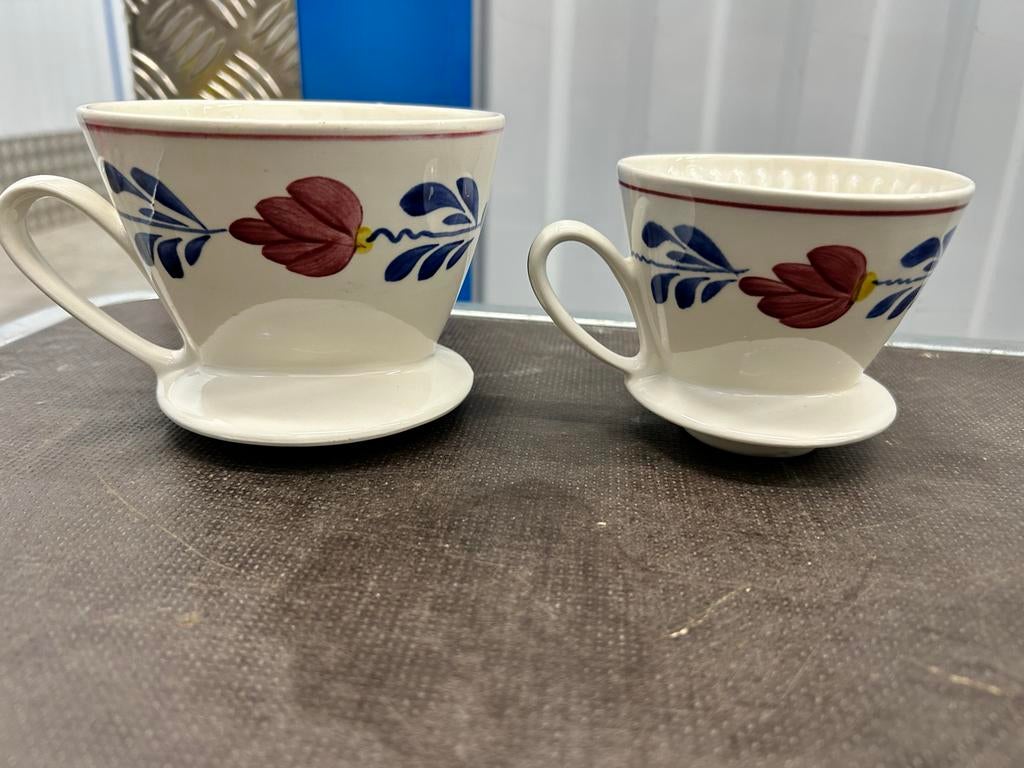 Antieke P-Regout Maastricht koffiefilters - 2 stuks, Ophalen of Verzenden