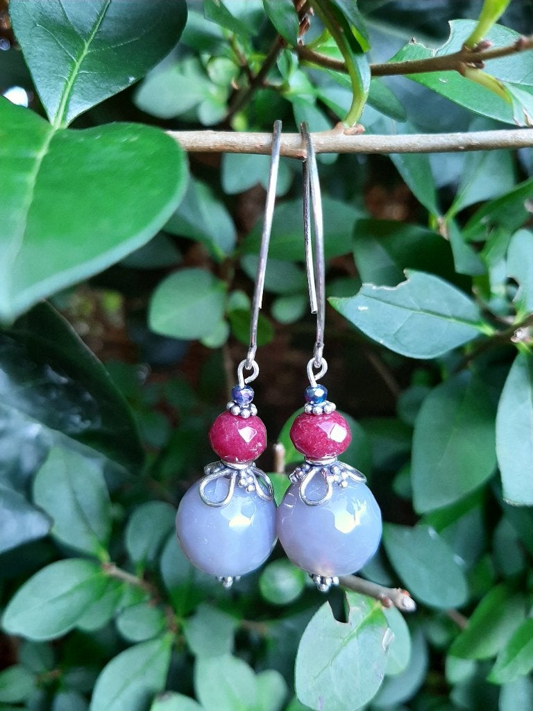 Oorbellen Helmine labradoriet-jade facet=swarovski zilver, Sieraden, Tassen en Uiterlijk, Ophalen, Nieuw